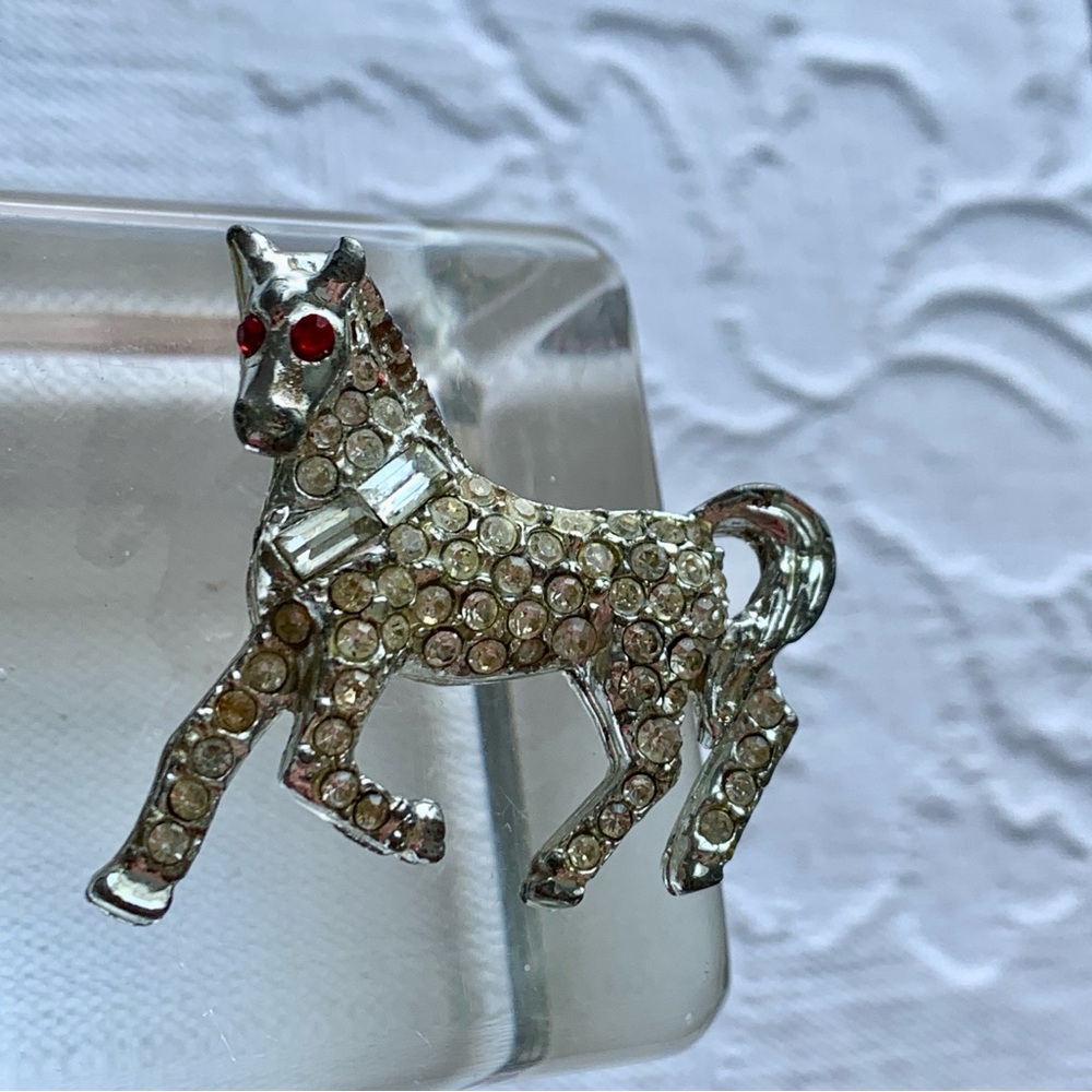 Vintage Horse Rhinestone Brooch